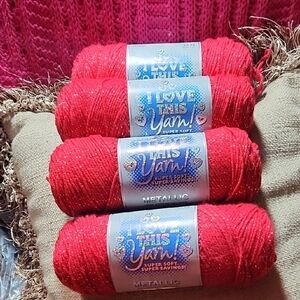 Metallic Red Yarn